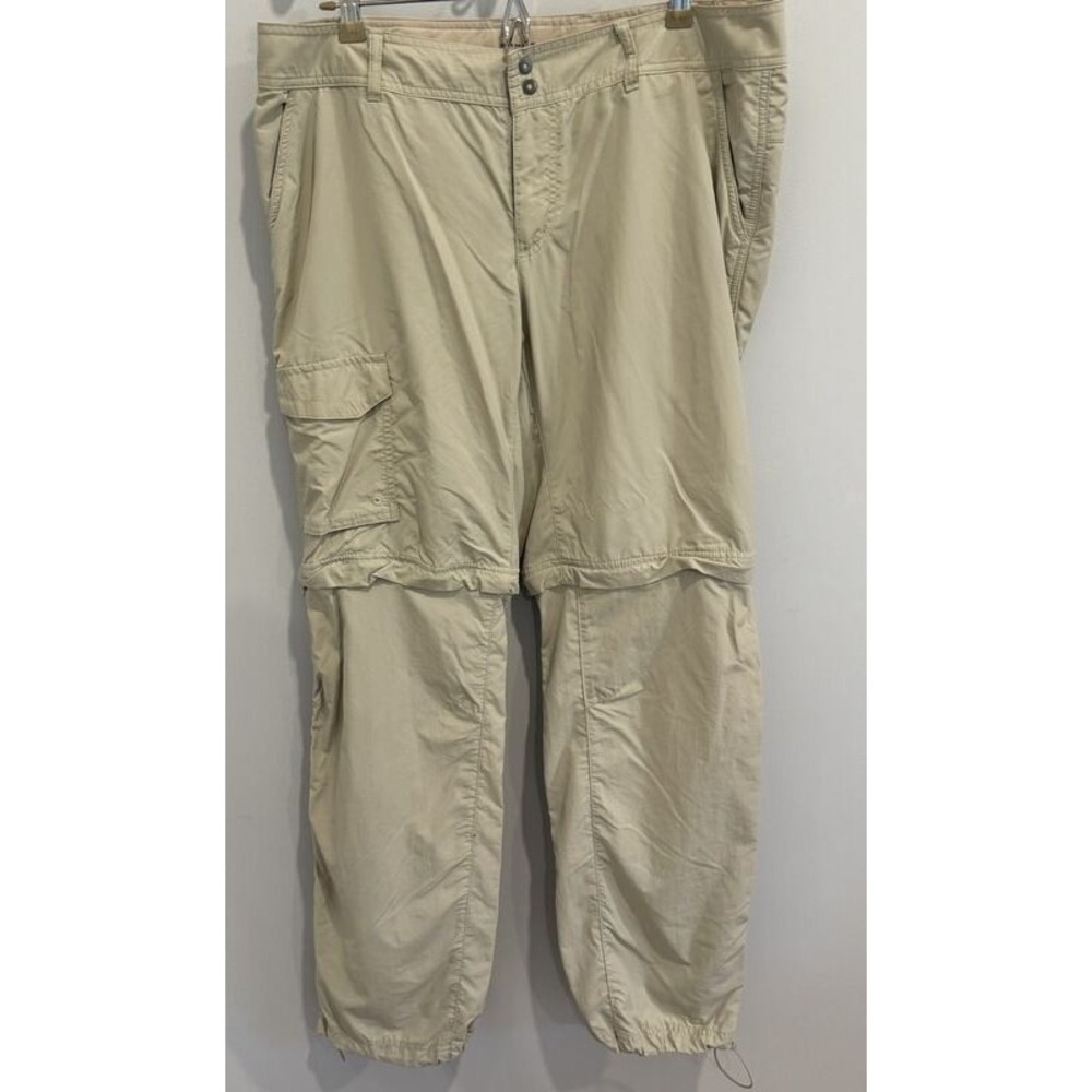 Columbia Tan Omni Shade Sun Protection Adj Waist Zip Off Pants Shorts Nylon 14